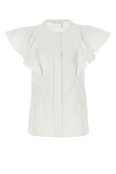 Chloé Cap Sleeves Shirt In White