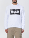 Msgm Logo Print Cotton Sweatshirt In White