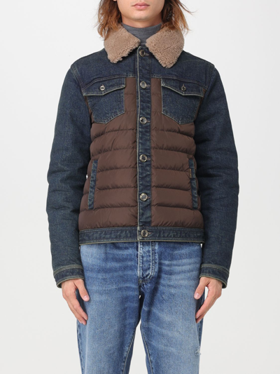 Moorer Men's Shearling-trimmed Denim Jacket