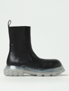 Rick Owens Dark Green Tractor Ankle Boots With Elastic Gussets In Black 1