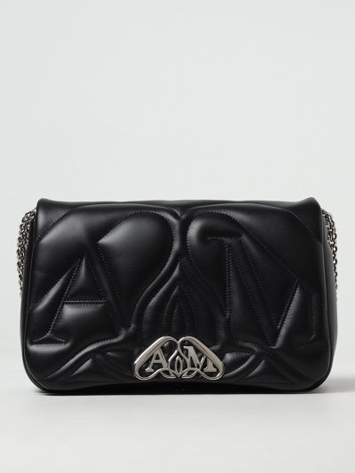 ALEXANDER MCQUEEN MCQUEEN SEAL BAG IN LEATHER WITH QUILTED MONOGRAM,E61182002