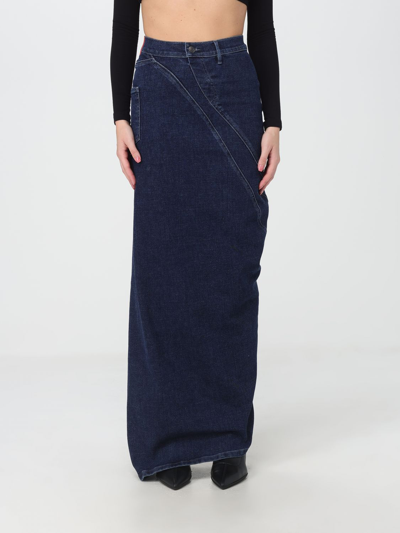 Ottolinger Denim Multiline Skirt In Blue