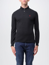 Polo Ralph Lauren Logo Embroidered Long-sleeved Polo Shirt In Black