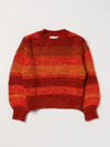 Chloé Sweater In Cotton And Tricot Wool In Orange