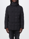 Fay Padded Bomber Jacket With Double-breasted Hooded Design In Black