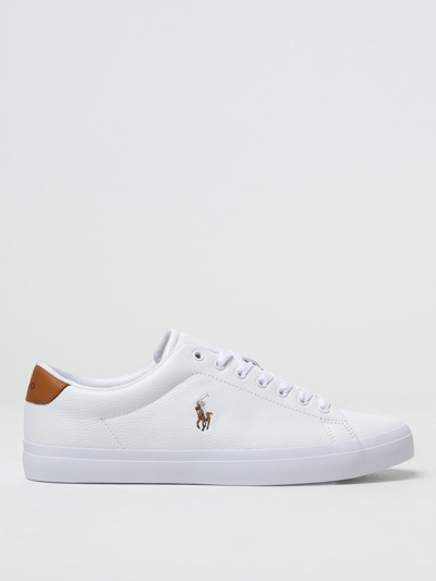 Polo Ralph Lauren Logo-embroidered Low-top Sneakers In White Tan