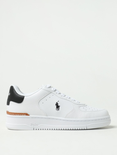 Polo Ralph Lauren White Leather Masters Court Sneakers