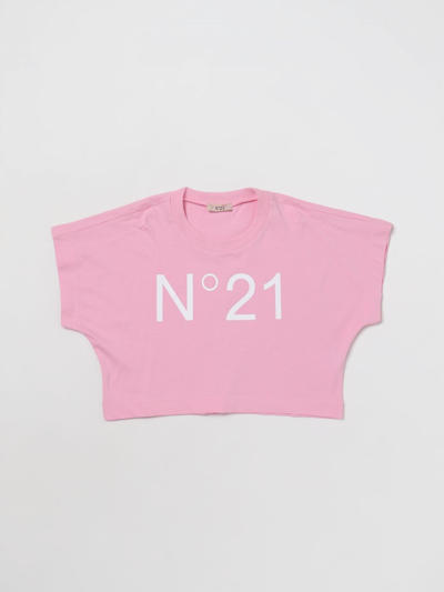 N°21 Kids' T-shirt In Cotton In Pink