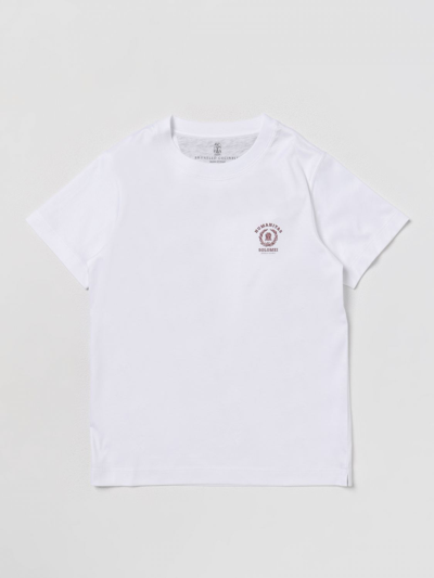 Brunello Cucinelli Kids' T-shirt  Kinder Farbe Weiss In White
