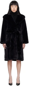 S Max Mara Verbano Faux Fur Coat In 001 Black