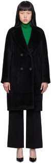 'S MAX MARA BLACK ROSETO COAT