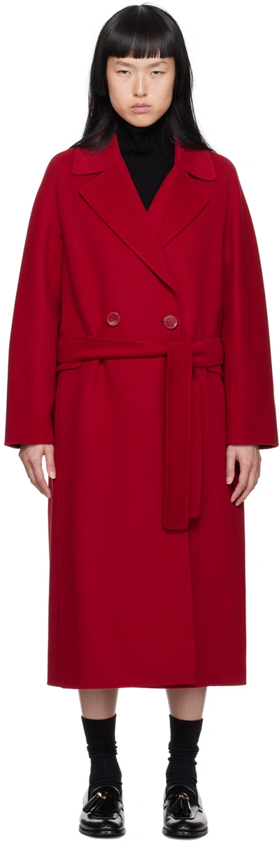 's Max Mara Zenith Long Coat In Red