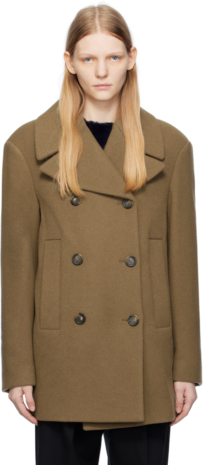 Sportmax Khaki Elery Coat In 004 Kaki