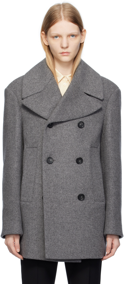 Sportmax Gray Elery Coat In Grey