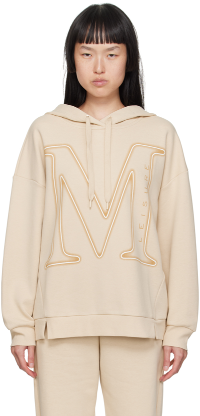 Max Mara Leisure Salice Cotton Jersey Hoodie In Albino