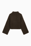 Cos Cable-knit Yak Turtleneck Jumper In Brown