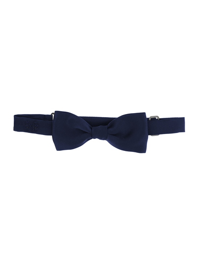 Monnalisa Satin Bow Tie In Dark Blue