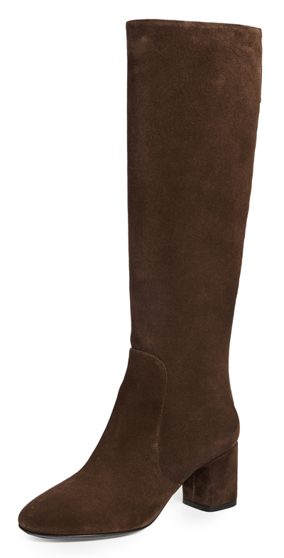 By Far Miller Suede Knee Boots In Bear