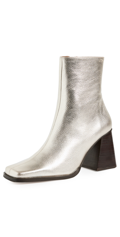 Alohas South Shimmer Ankle Boots In Shimmer Silver