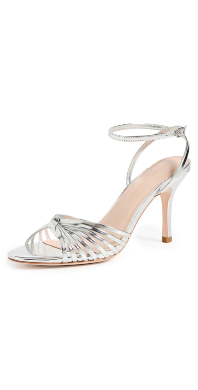 Loeffler Randall Ada Metallic Ankle-strap Sandals In Silver