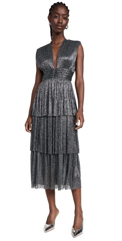 Sabina Musayev Bonita Dress In Metallic Silver