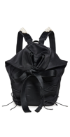 SIMONE ROCHA SPORTY LACE UP MILITARY BACKPACK WITH EMBELLISHMENTS BLACK/PEARL ONE SIZE