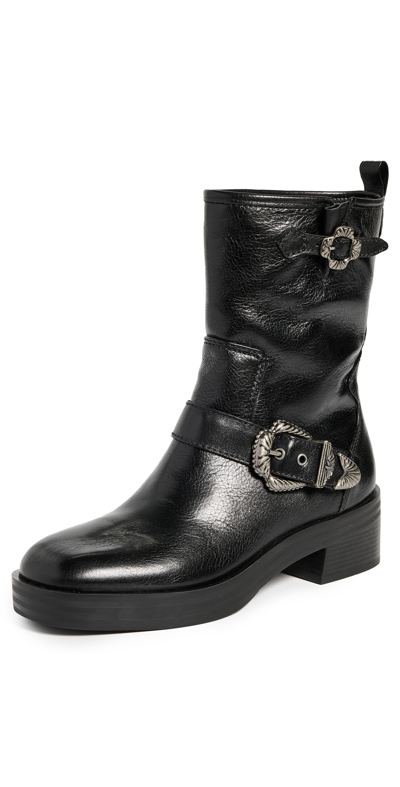 Larroude Women's Hardy Leather Boots In Black
