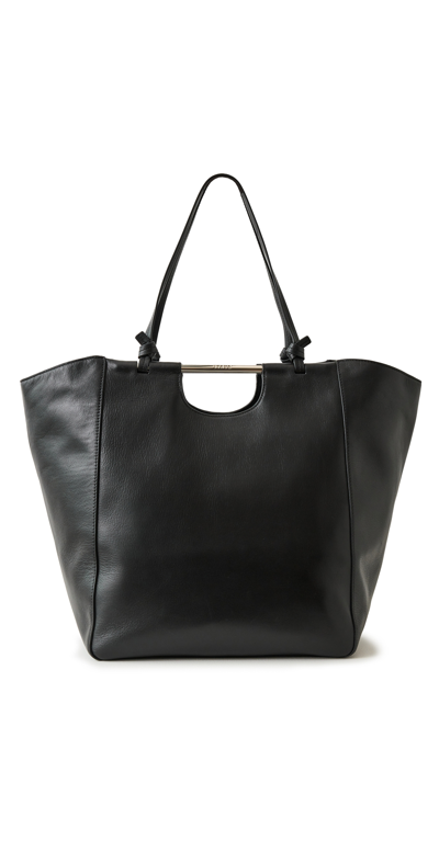 Staud Mar Leather Shopper Tote Bag In Black