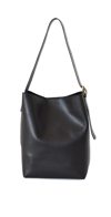 MADEWELL THE ESSENTIAL BUCKET TOTE IN LEATHER TRUE BLACK