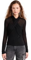 Isabel Marant Resly Draped Stretch-jersey Top In Black