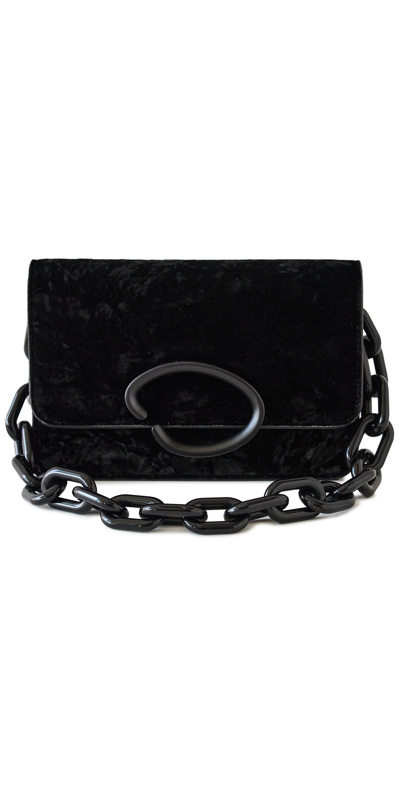 Oscar De La Renta O-pochette Velvet Handbag In Black