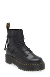 Dr. Martens Jarrick Ii Laced Leather Platform Boots In Black Smooth/ Paris