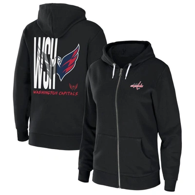 Wear By Erin Andrews Black Washington Capitals Sponge Fleece Full-zip Hoodie