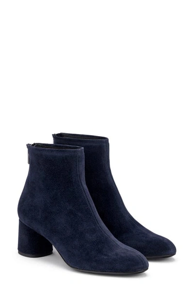 Agl Attilio Giusti Leombruni Agl Olga Water Resistant Velour Ankle Boot With Heel In Blue