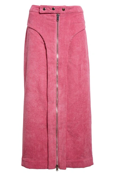 Eckhaus Latta Pink Paneled Maxi Skirt In Pitaya