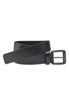 JOHNSTON & MURPHY SCORED LEATHER BELT