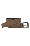 JOHNSTON & MURPHY JOHNSTON & MURPHY SCORED LEATHER BELT