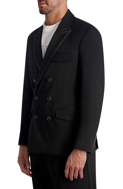 Karl Lagerfeld Double-breasted Blazer In Black