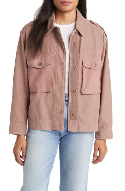 Lucky Brand Women's Cropped Twill Utility Jacket In Mauve