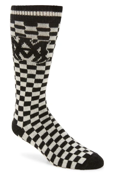 Amiri Chunky Ma Logo Checkerboard Crew Socks In Black