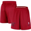 NIKE UNISEX NIKE RED NEW ORLEANS PELICANS WARM UP PERFORMANCE PRACTICE SHORTS