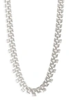 NORDSTROM CHUNKY GEOMETRIC CUBIC ZIRCONIA CHAIN NECKLACE