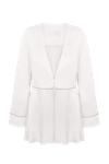 TOTAL WHITE VISCOSE CUT LOOSE JACKET WITH GOLDEN EDGING