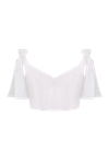 TOTAL WHITE SATIN TOP WITH BOWS