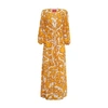La Doublej Long Camerino Dress In Va_va_gold