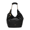 Loewe Squeeze Medium Chain-embellished Gathered Leather Shoulder Bag In Black