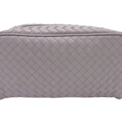 Bottega Veneta Intrecciato Grey Leather Clutch Bag ()