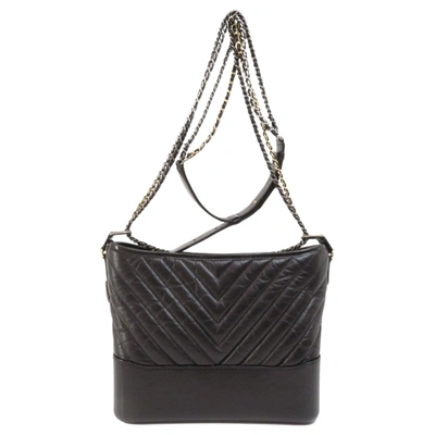Pre-owned Chanel Gabrielle Black Pony-style Calfskin Shoulder Bag ()
