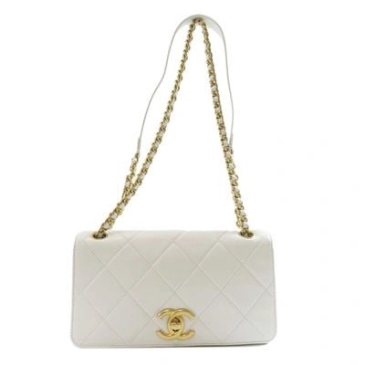 Pre-owned Chanel White Leather Shopper Bag ()