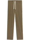 Palm Angels Straight-leg Drawstring Trousers In Green